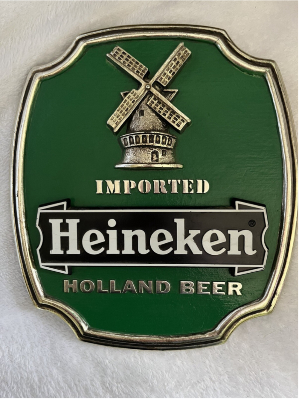 Vintage Imported Heineken Holland Beer 3D Logo & Windmill MAN CAVE COLLECTIBLE